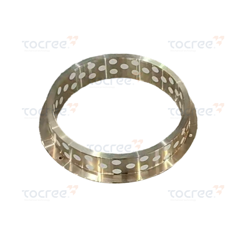 PTFE-Embedded Self-Lubricating Brass Bushing na may Single Flange
